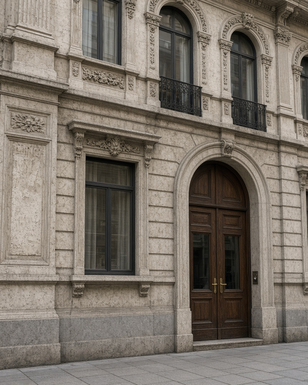 Входная группа исторического здания с офисом Milano Business Care на Via Dante
